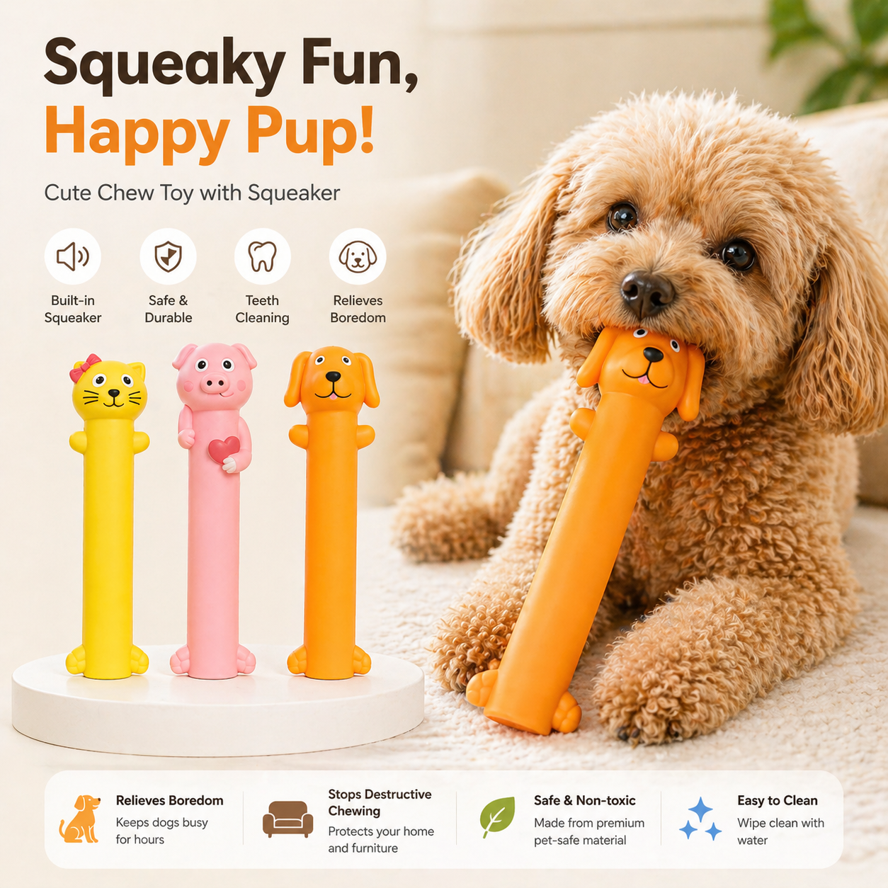 Squeaky Chew Toy (BUY 1 FREE 1 NOW!!!)